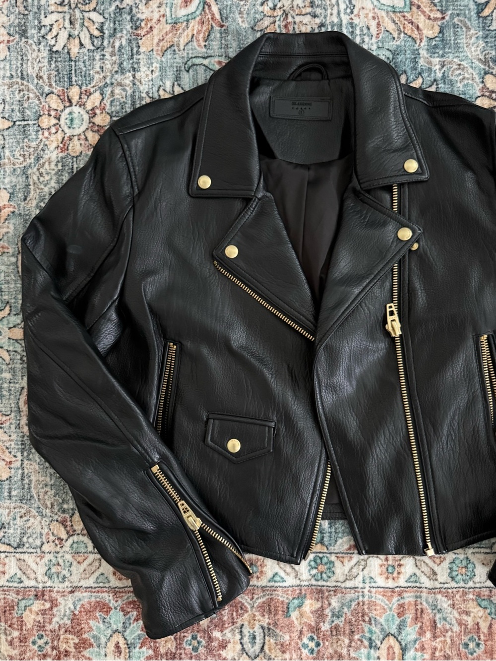 Blank NYC Classic Black Leather Moto Jacket - Women
